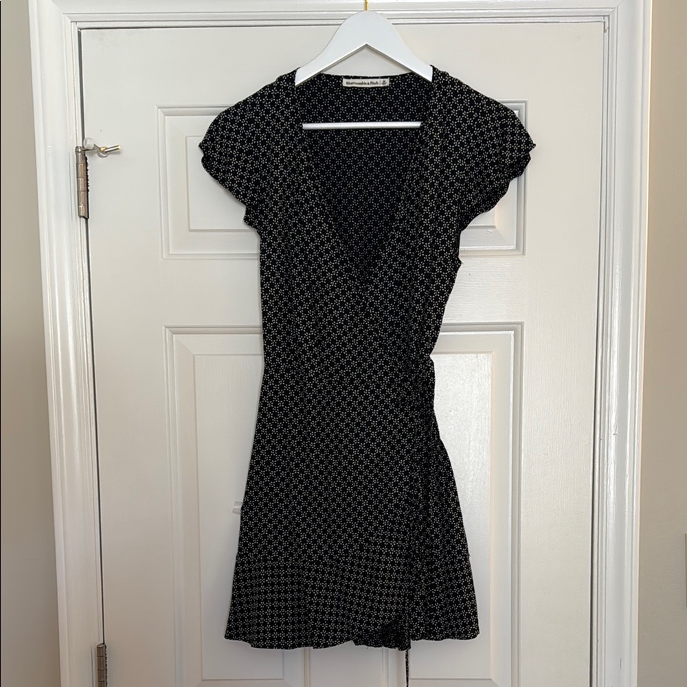 Abercrombie & Fitch Black Mini Wrap Dress